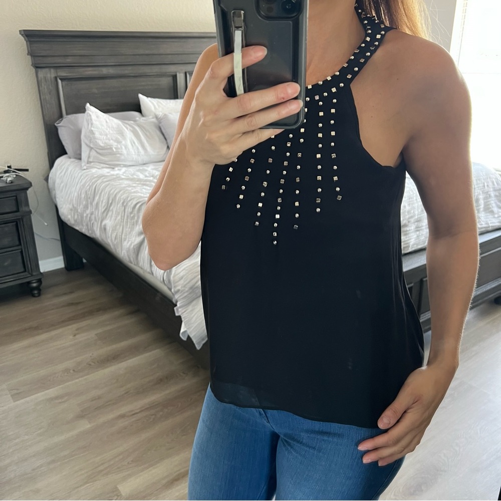 Black High Neck Tank Top